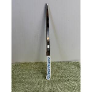 Vintage Japan Stainless Dinner Knife Blue Floral Melamine Handle